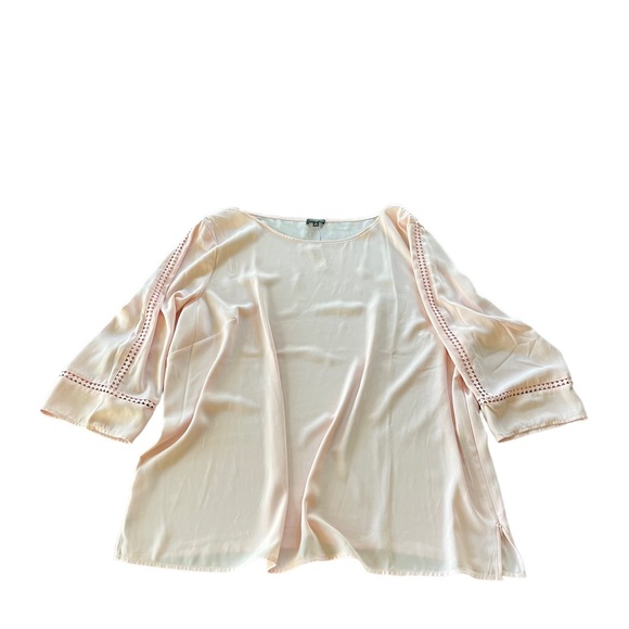 NWT Talbots Womens Pale Pink Blouse Top Cutouts Long Sleeved Zip Side size 3X - Picture 5 of 12